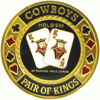 39mm stylish brass coin Poker Card Guards, Cowboys Card Guard