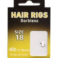 HAIR RIGS BARBLESS SIZE 18 TO 4lb line PACK of 8 rigs per pack