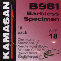 Kamasan B981 Barbless Specimen Hook Size 18