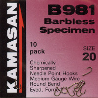 Kamasan B981 Barbless Specimen Hook Size 14 - Fishing Hooks