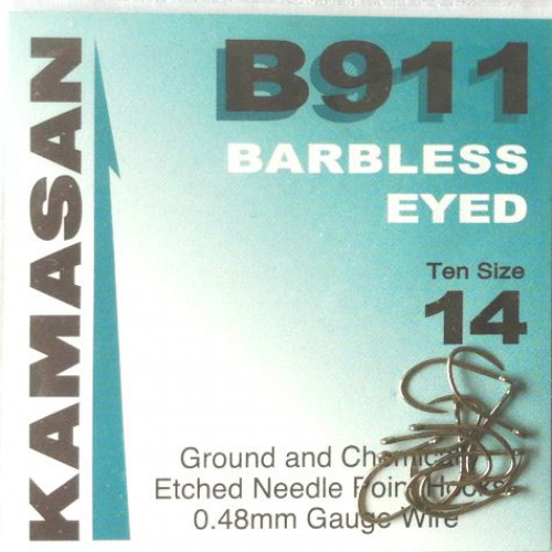 KAMASAN B911 BARBLESS EYED HOOKS SIZE 12 - Fishing Hooks