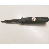 7 inch Lock Knive Action Tactical Rescue Knives P-528-BEM (E.M.S.) (Black)