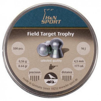 H&N Field Target Trophy Pellets 4.52mm .177 Calibre 8.64 grain Tin of 500